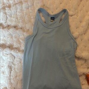 girls old navy ultra lite go-dry ribbed blue tank top
